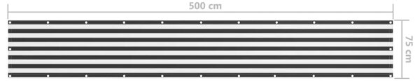 Balkonski zastor antracit i bijeli 75x500 cm od tkanine Oxford - Antracit i bijela 75 x 500 cm 1 Antracit i bijela
