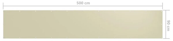 Balkonski zastor krem 90 x 500 cm od tkanine Oxford - Krema 90 x 500 cm 1 Krema