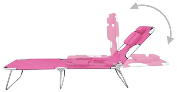 Sklopiva ležaljka s jastucima za glavu čelična magenta roza - magenta ružičasta 1 Magenta ružičasta