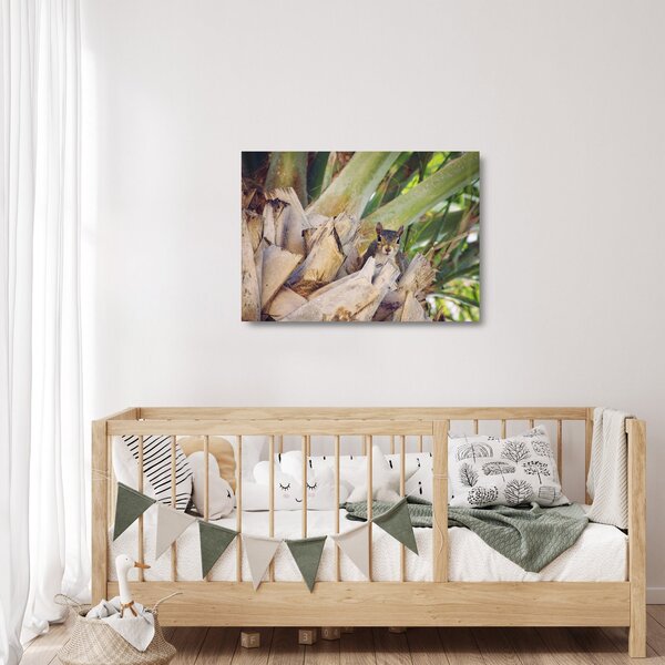 Staklena slika vjeverice na drvetu (70x50 cm)