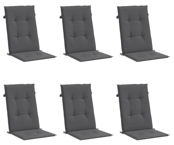 Jastuci za vrtne stolice 6 kom antracit 120x50x3 cm od tkanine - Antracit 120 x 50 x 3 cm 6 Antracit