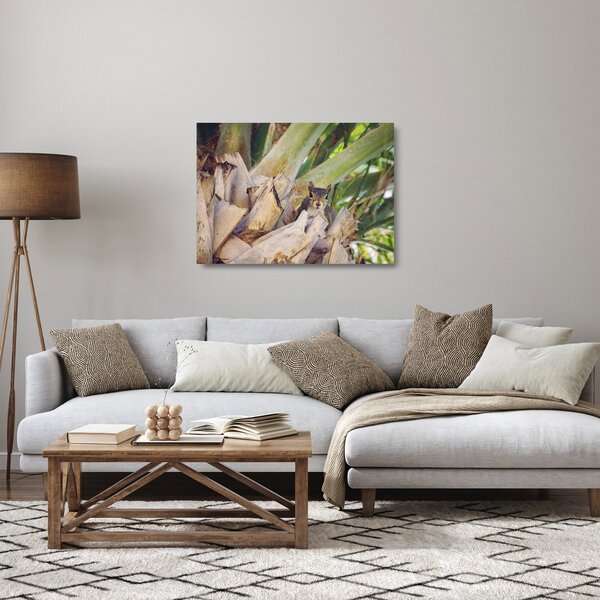 Staklena slika vjeverice na drvetu (70x50 cm)