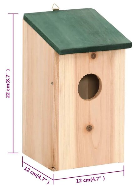 Kućice za ptice 10 kom od masivne jelovine 12 x 12 x 22 cm - 10 10