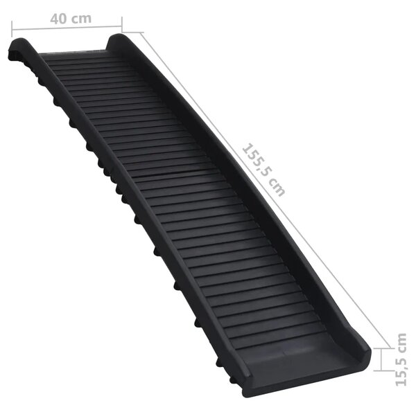 Sklopiva rampa za pse crna 155 5 x 40 x 15 5 cm