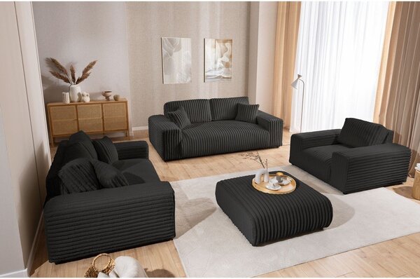 Tamno siva sofa od samta 213 cm Justin – Ropez