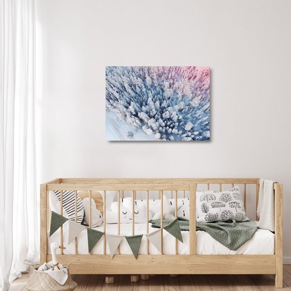 Staklena slika snježnih stabala (70x50 cm)