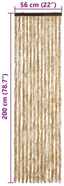 Zavjesa protiv muha - Zastor protiv insekata bež 56 x 200 cm šenil - Bež 56 x 200 cm Bež 56 x 200 cm