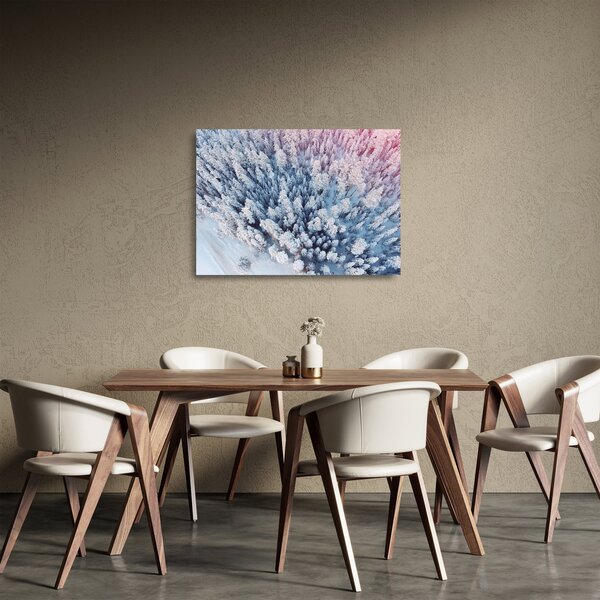 Staklena slika snježnih stabala (70x50 cm)