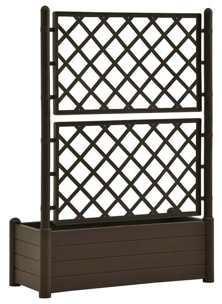 Vrtna sadilica s rešetkom 100 x 43 x 142 cm PP boja kave - Mocha 100 x 43 x 142 cm 1 Mocha