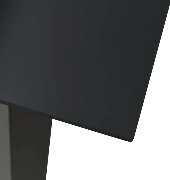 Vrtni stol - Blagovaonski stol crni 80 x 80 x 74 cm od čelika i stakla - 80 x 80 x 74 cm 1 80 x 80 x 74 cm