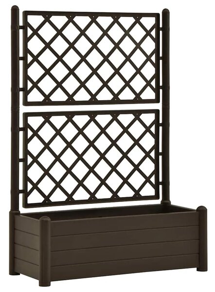 Vrtna sadilica s rešetkom 100 x 43 x 142 cm PP boja kave - Mocha 100 x 43 x 142 cm 1 Mocha