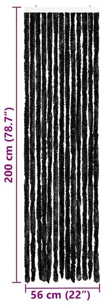 Zavjesa protiv muha - Zastor protiv insekata antracit 56 x 200 cm šenil - Antracit 56 x 200 cm Antracit 56 x 200 cm