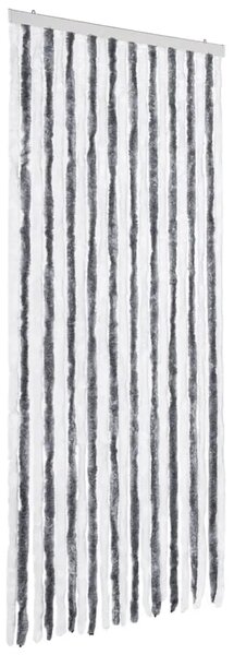 Zavjesa protiv muha - Zastor protiv insekata sivo-bijeli 90 x 200 cm šenil - Siva i bijela 90 x 200 cm Siva i bijela 90 x 200 cm