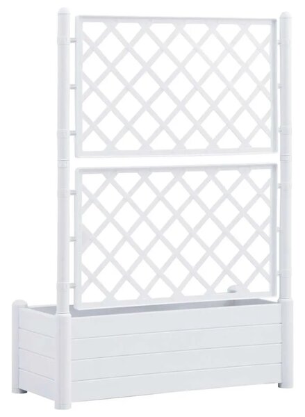 Vrtna sadilica s rešetkom 100 x 43 x 142 cm PP bijela - Bijela 100 x 43 x 142 cm 1 Bijela