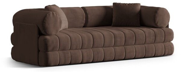 Smeđa baršunasti sklopiva sofa 206 cm Kemi – Cosmopolitan Design
