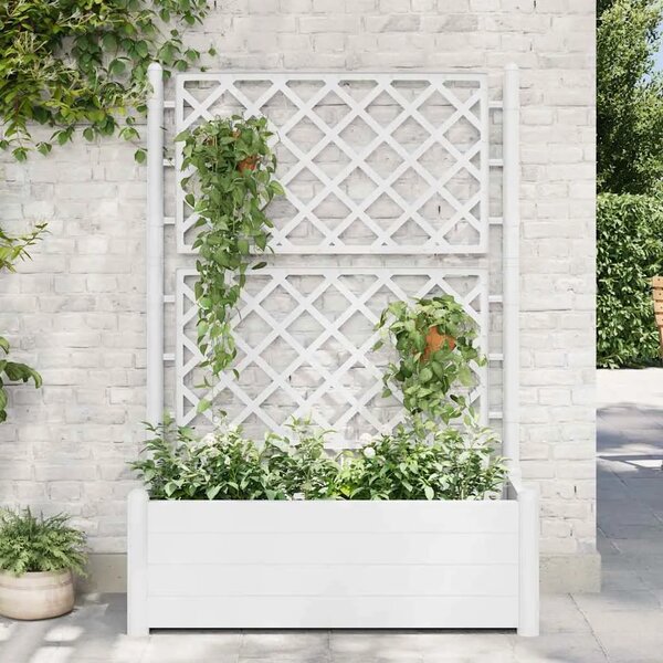 Vrtna sadilica s rešetkom 100 x 43 x 142 cm PP bijela - Bijela 100 x 43 x 142 cm 1 Bijela