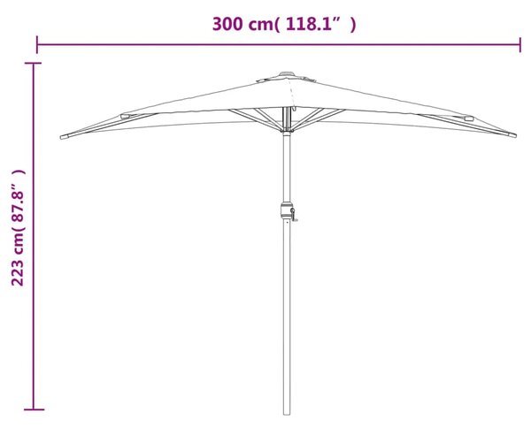 Balkonski suncobran s aluminijskom šipkom 300 x 155 cm bež - Sivo-smeđa 1 Sivo-smeđa