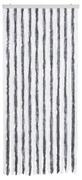 Zavjesa protiv muha - Zastor protiv insekata sivo-bijeli 90 x 200 cm šenil - Siva i bijela 90 x 200 cm Siva i bijela 90 x 200 cm