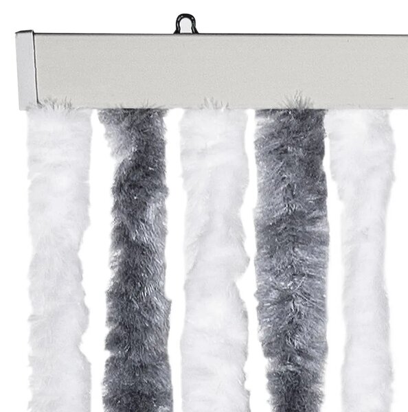 Zavjesa protiv muha - Zastor protiv insekata sivo-bijeli 90 x 200 cm šenil - Siva i bijela 90 x 200 cm Siva i bijela 90 x 200 cm