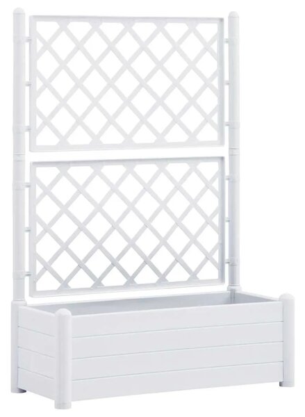 Vrtna sadilica s rešetkom 100 x 43 x 142 cm PP bijela - Bijela 100 x 43 x 142 cm 1 Bijela