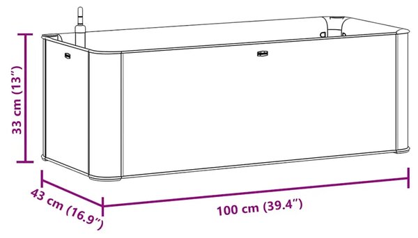 Povišena gredica - Vrtna gredica sa samozalijevanjem bijela 100x43x33 cm - Bijela 100 x 43 x 33 cm 1 1