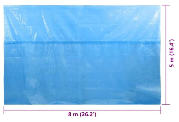 Pravokutni pokrivač za bazen 800 x 500 cm PE plavi - Plava 800 x 500 cm 1 110 μm