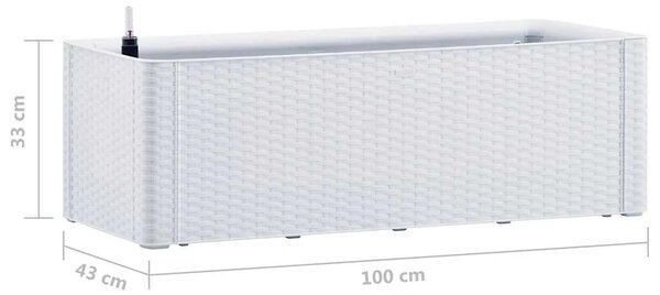 Povišena gredica - Vrtna gredica sa samozalijevanjem bijela 100x43x33 cm - Bijela 100 x 43 x 33 cm 1 1