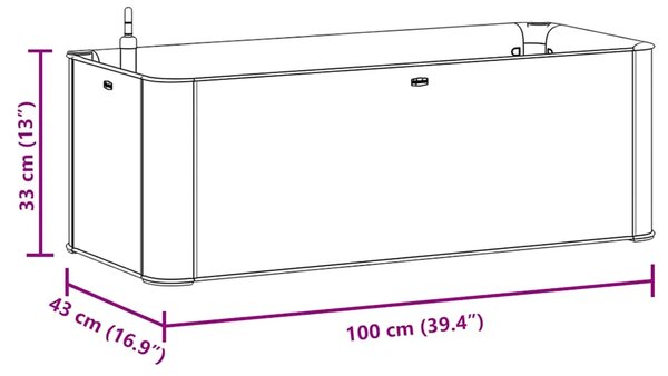 Povišena gredica - Vrtna gredica samozalijevanje antracit 100x43x33 cm - Antracit 100 x 43 x 33 cm 1 1
