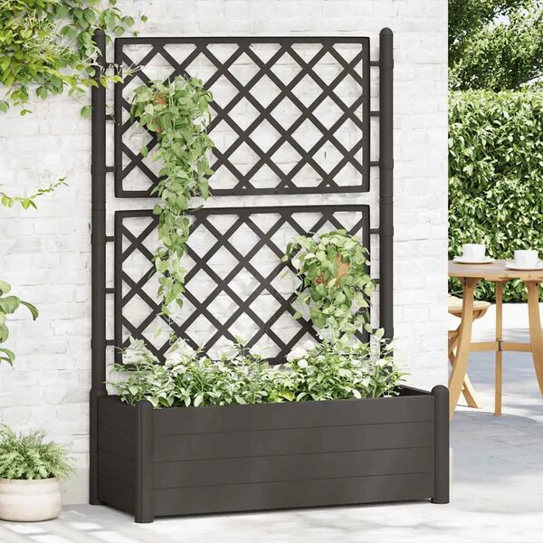 Vrtna sadilica s rešetkom 100 x 43 x 142 cm PP antracit - Antracit 100 x 43 x 142 cm 1 Antracit