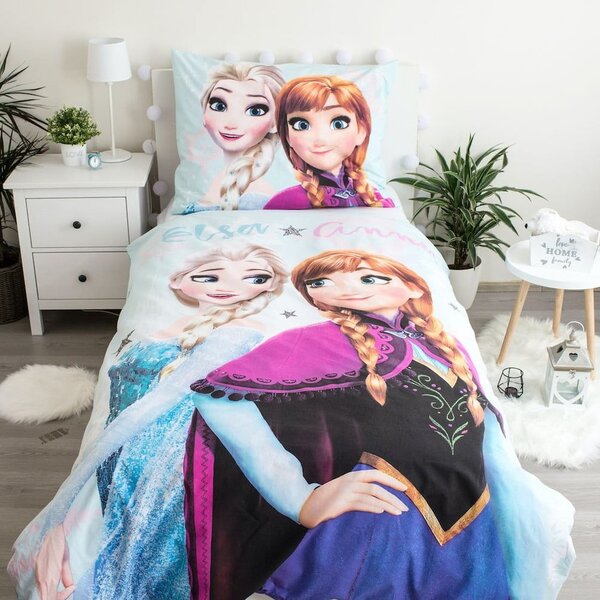Pamučna dječja posteljina za krevet za jednu osobu 140x200 cm Frozen "Light blue" – Jerry Fabrics