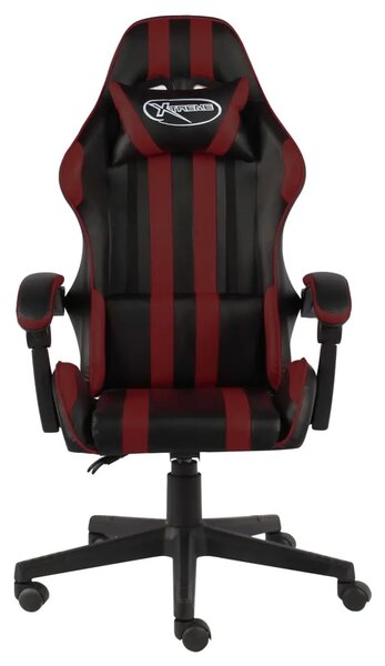 Gaming stolica od umjetne kože crna i crvena boja vina - boja crnog vina 1 Bez naslona za noge Boja crnog vina