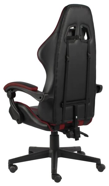 Gaming stolica od umjetne kože crna i crvena boja vina - boja crnog vina 1 Bez naslona za noge Boja crnog vina