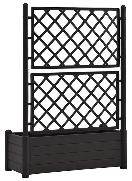 Vrtna sadilica s rešetkom 100 x 43 x 142 cm PP antracit - Antracit 100 x 43 x 142 cm 1 Antracit