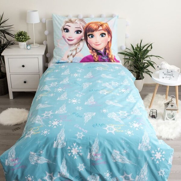 Pamučna dječja posteljina za krevet za jednu osobu 140x200 cm Frozen "Light blue" – Jerry Fabrics