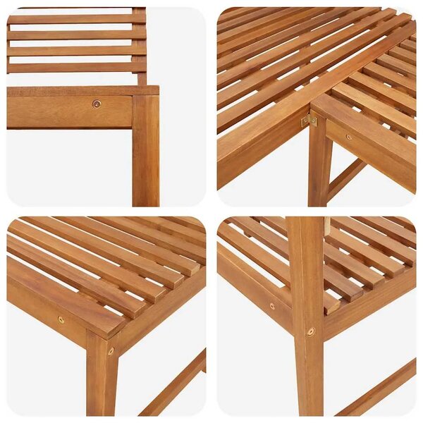 Kutna vrtna klupa 140 cm od masivnog bagremovog drva - bez jastuka 1 l-shaped bench l-shaped bench