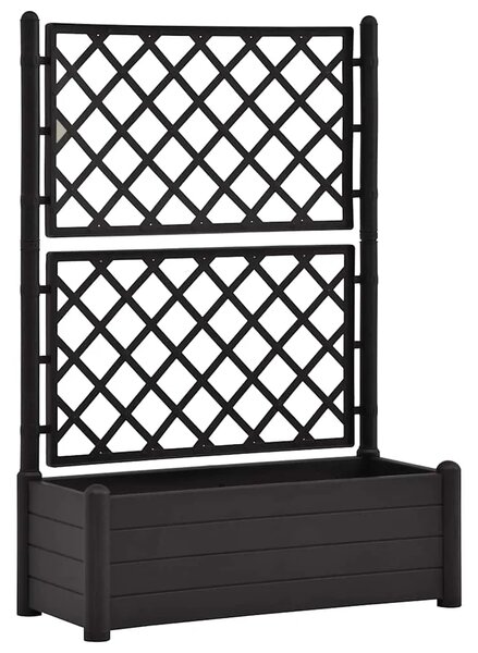 Vrtna sadilica s rešetkom 100 x 43 x 142 cm PP antracit - Antracit 100 x 43 x 142 cm 1 Antracit