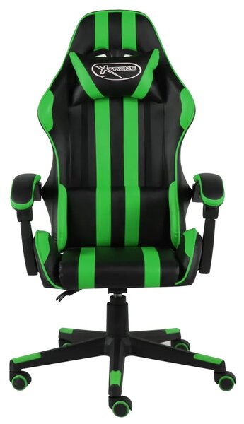 Gaming stolica od umjetne kože crno-zelena - Zelena 1 Bez naslona za noge Zelena