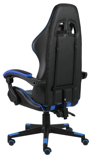 Gaming stolica od umjetne kože crno-plava - Plava 1 Bez naslona za noge Plava