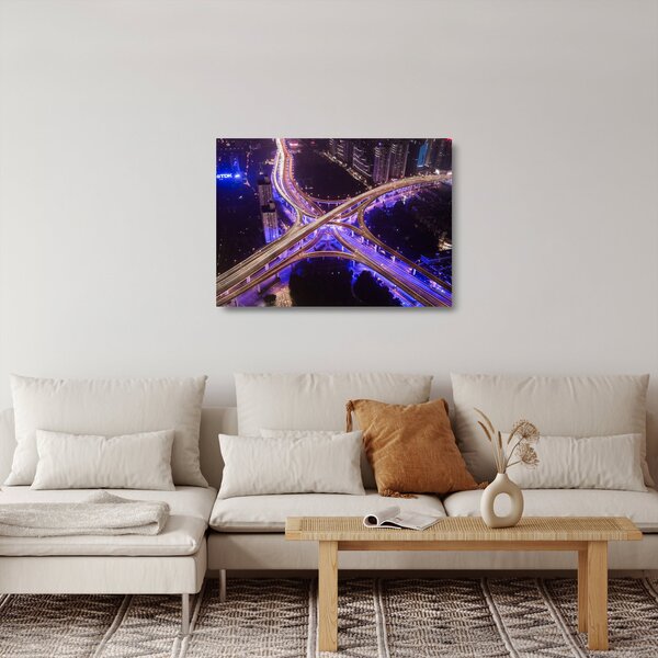 Staklena slika velikog raskrižja noću (70x50 cm)