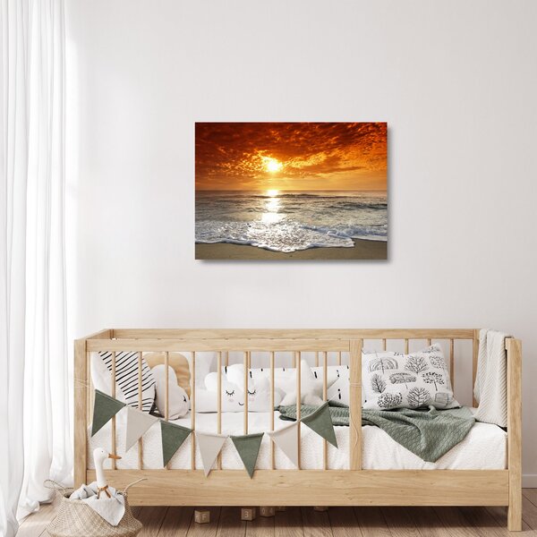 Staklena slika zalaska sunca na Korzici (70x50 cm)