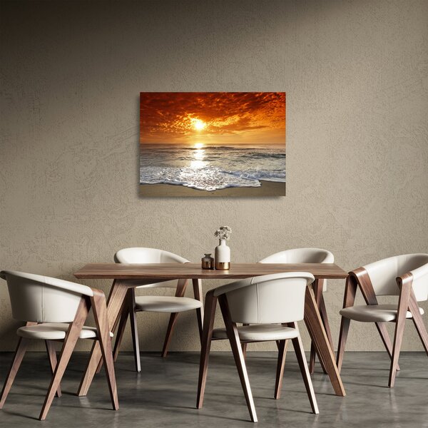 Staklena slika zalaska sunca na Korzici (70x50 cm)