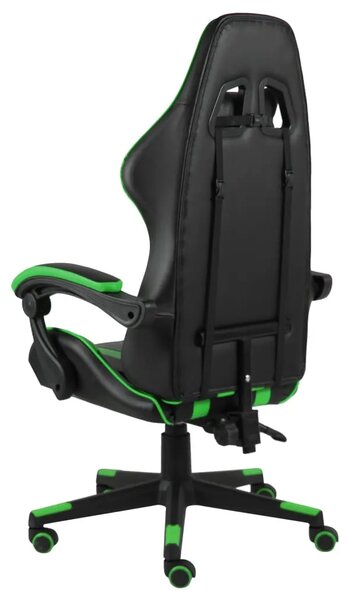 Gaming stolica od umjetne kože crno-zelena - Zelena 1 Bez naslona za noge Zelena