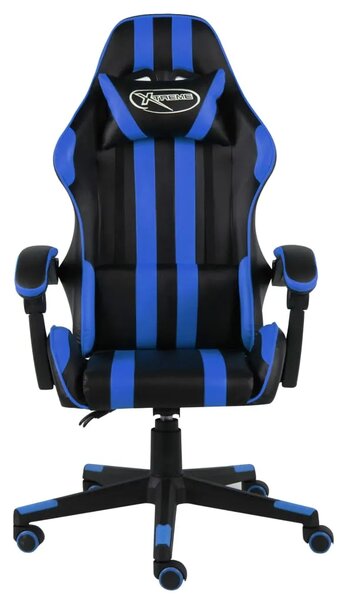 Gaming stolica od umjetne kože crno-plava - Plava 1 Bez naslona za noge Plava