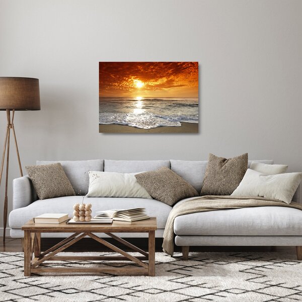 Staklena slika zalaska sunca na Korzici (70x50 cm)