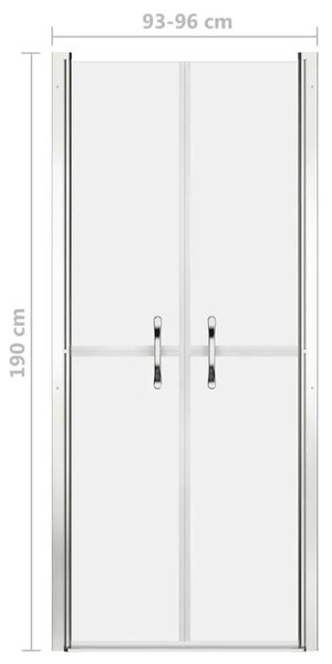 Vrata za tuš-kabinu matirana ESG 96 x 190 cm - Srebrno 96 x 190 cm Matirano Srebrno