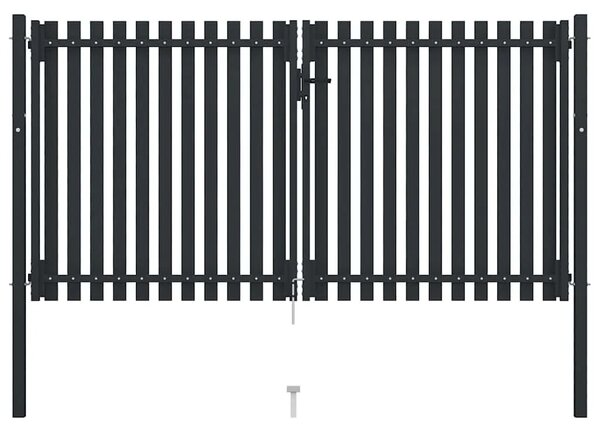 Dvokrilna Ograda Čelična Vrata 300x150 cm Antracit - 300 x 150 cm 300 x 150 cm