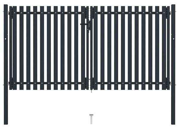 Dvokrilna Ograda Čelična Vrata 300x150 cm Antracit - 300 x 150 cm 300 x 150 cm