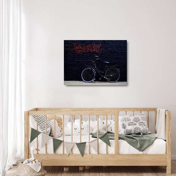 Staklena slika bicikla u Amsterdamu (70x50 cm)