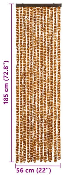 Zavjesa protiv muha - Zastor protiv insekata oker-bijeli 56 x 185 cm šenil - Oker i bijela 56 x 185 cm Oker i bijela 56 x 185 cm