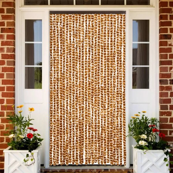 Zavjesa protiv muha - Zastor protiv insekata oker-bijeli 100 x 220 cm šenil - Oker i bijela 100 x 220 cm Oker i bijela 100 x 220